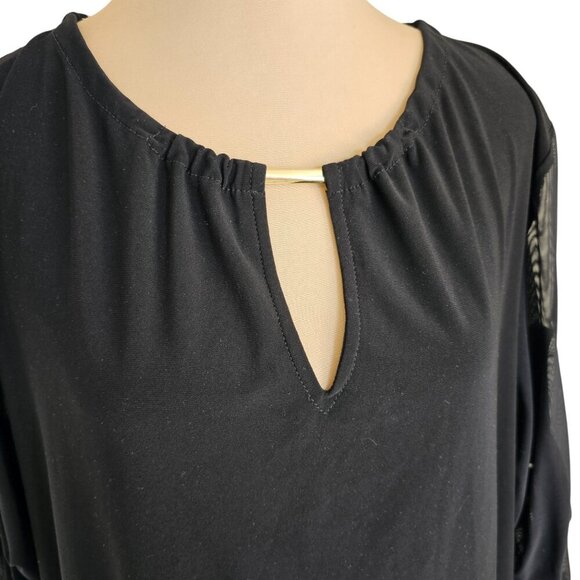 Joseph Ribkoff Black Lightweight 3/4 Sleeve Top Sz 16 - Picture 2 of 6